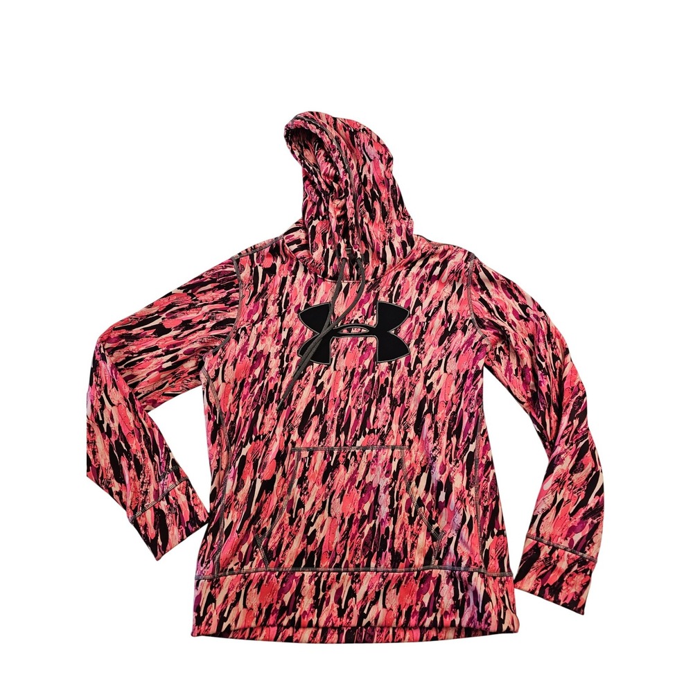 Under Armour ColdGear Pink Camo‎ Hoodie Breast Cancer Awareness Ribbon Womens M